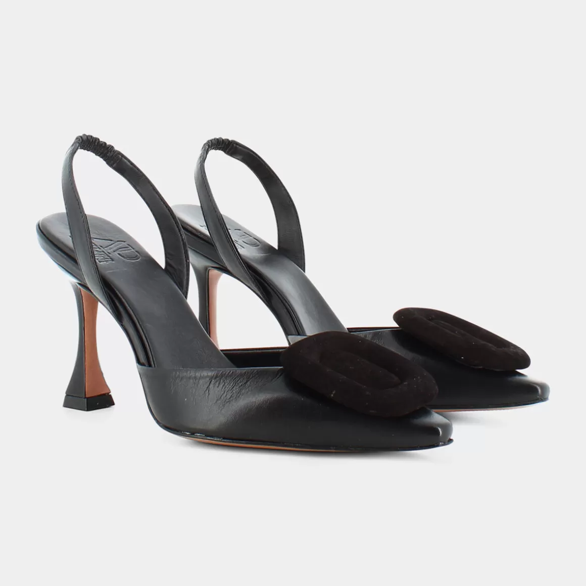 Sandales élégantes Atelier Pietrini - Modèle UN-E22D-03 en cuir noir souple pour printemps