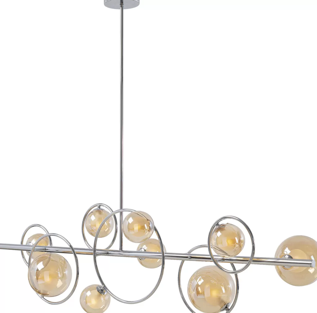Lustre suspendu design KARE Universe - Chromé brillant, 110 cm pour intérieur contemporain