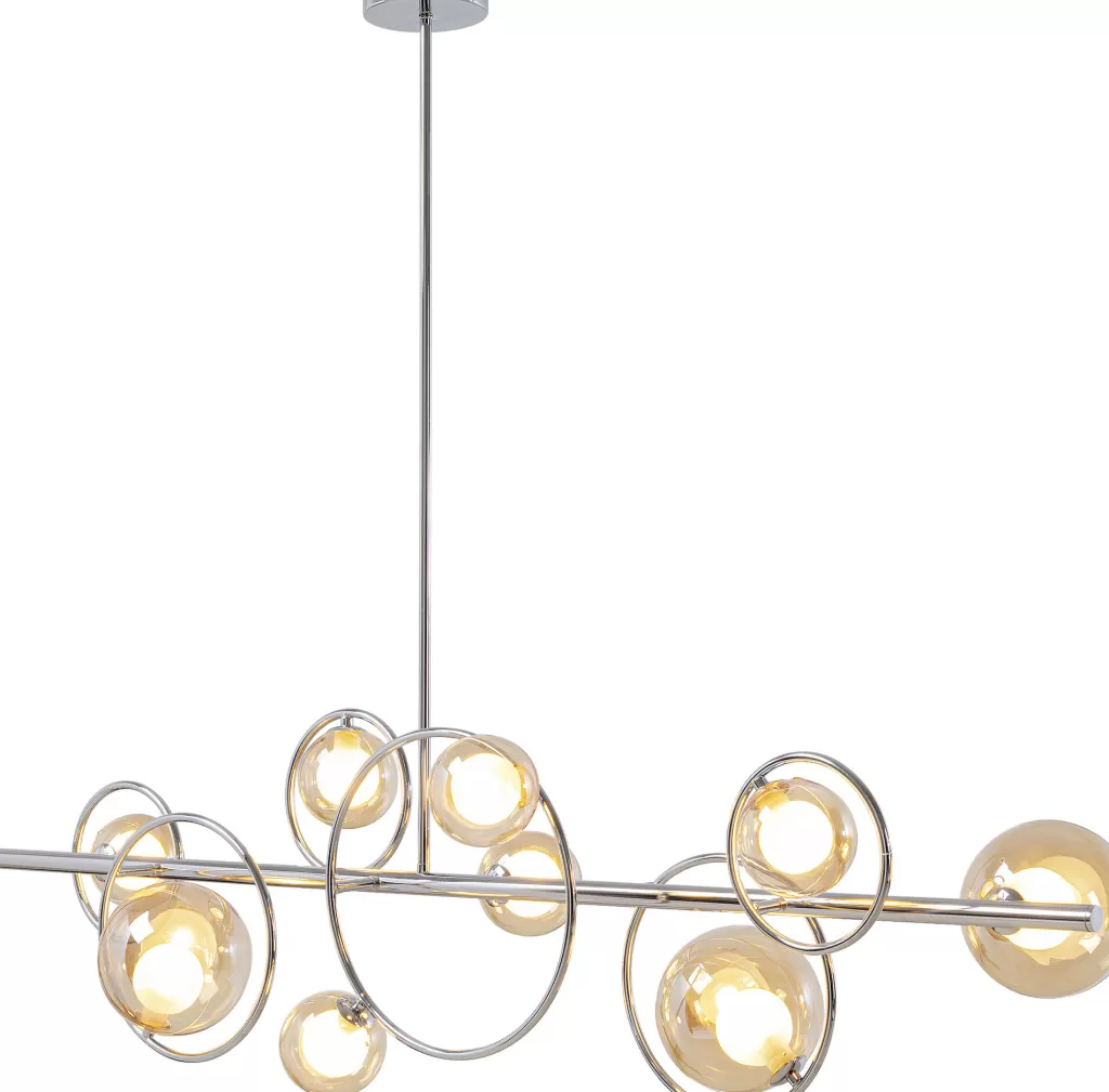 Lustre suspendu design KARE Universe - Chromé brillant, 110 cm pour intérieur contemporain