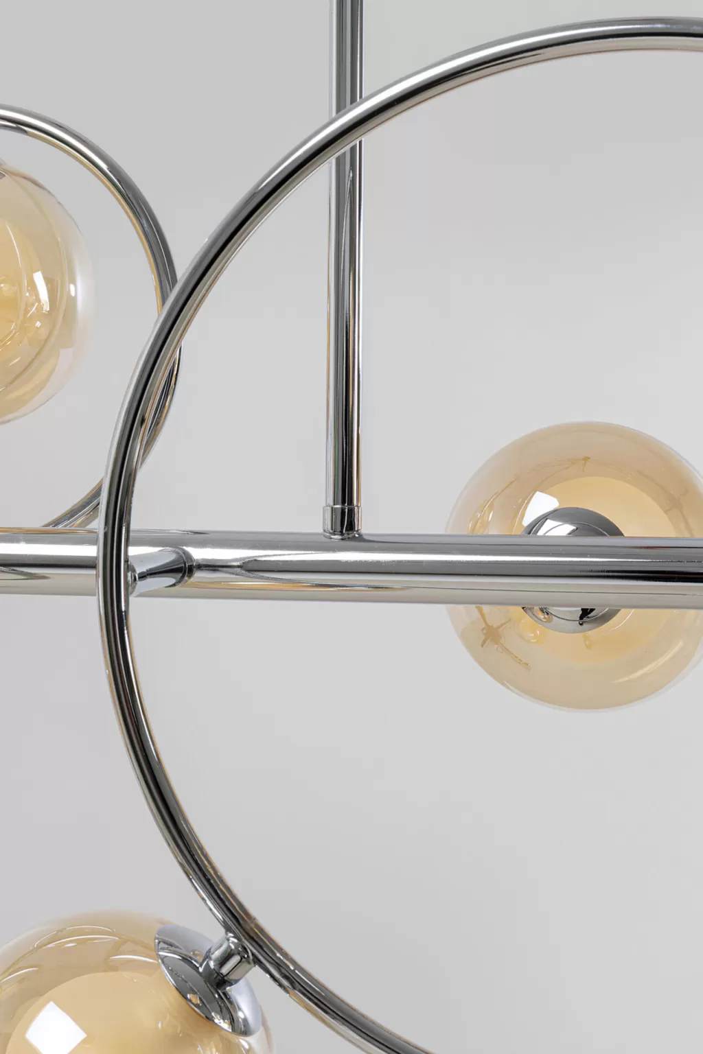 Lustre suspendu design KARE Universe - Chromé brillant, 110 cm pour intérieur contemporain