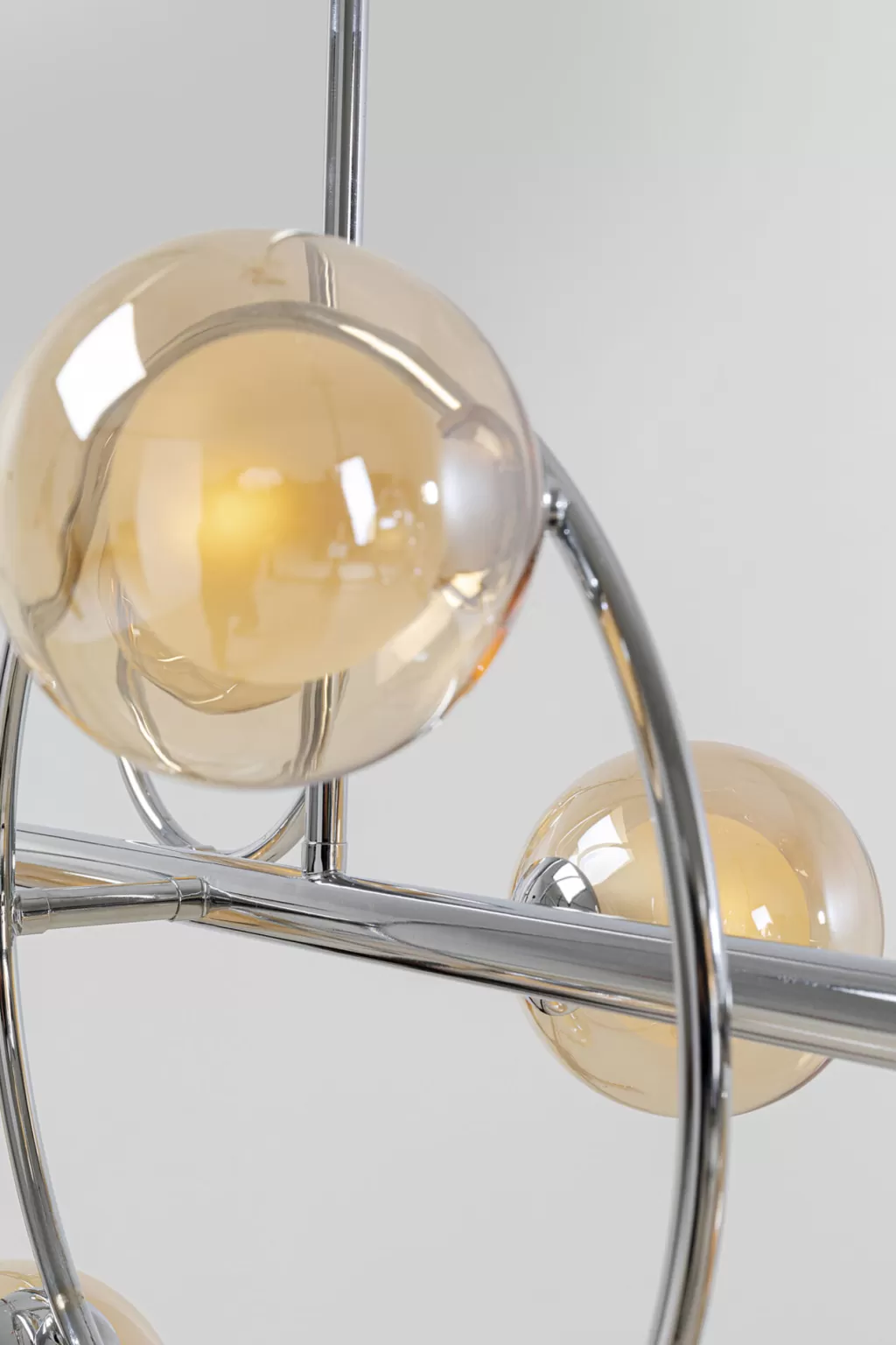 Lustre suspendu design KARE Universe - Chromé brillant, 110 cm pour intérieur contemporain