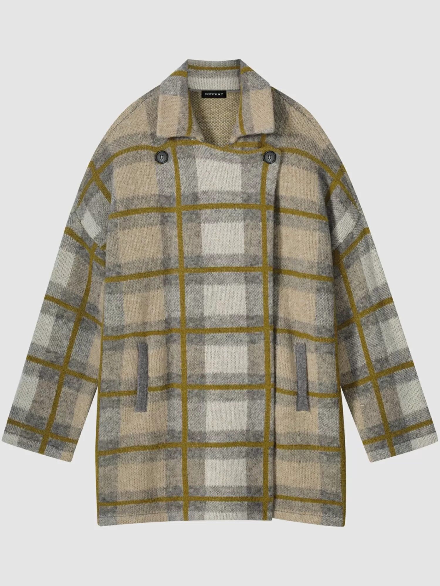 Veste Femme Élégante à Motif Carreaux et Col Chemisier - Style Intemporelle