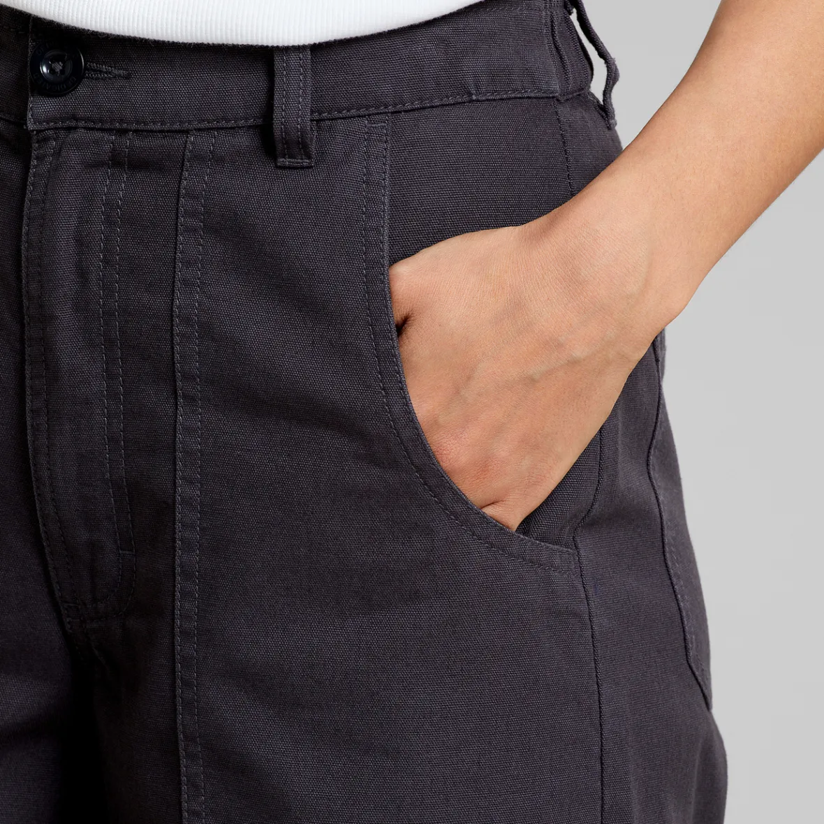 Pantalon de travail féminin Vara Canvas - Noir Fantôme, Confortable et Résistant à Prix Abordable