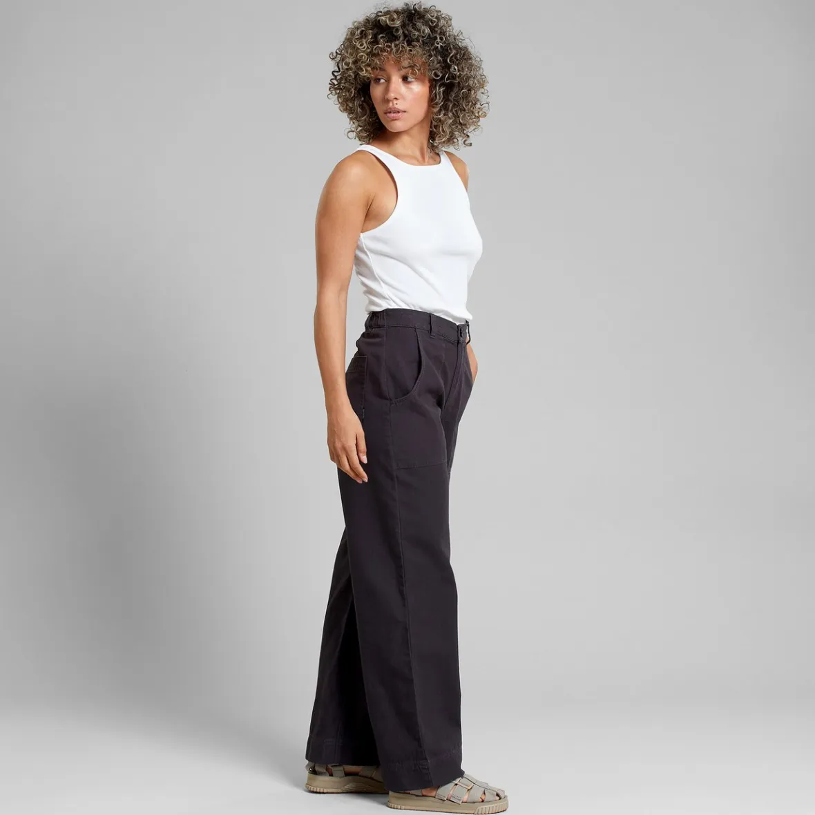 Pantalon de travail féminin Vara Canvas - Noir Fantôme, Confortable et Résistant à Prix Abordable