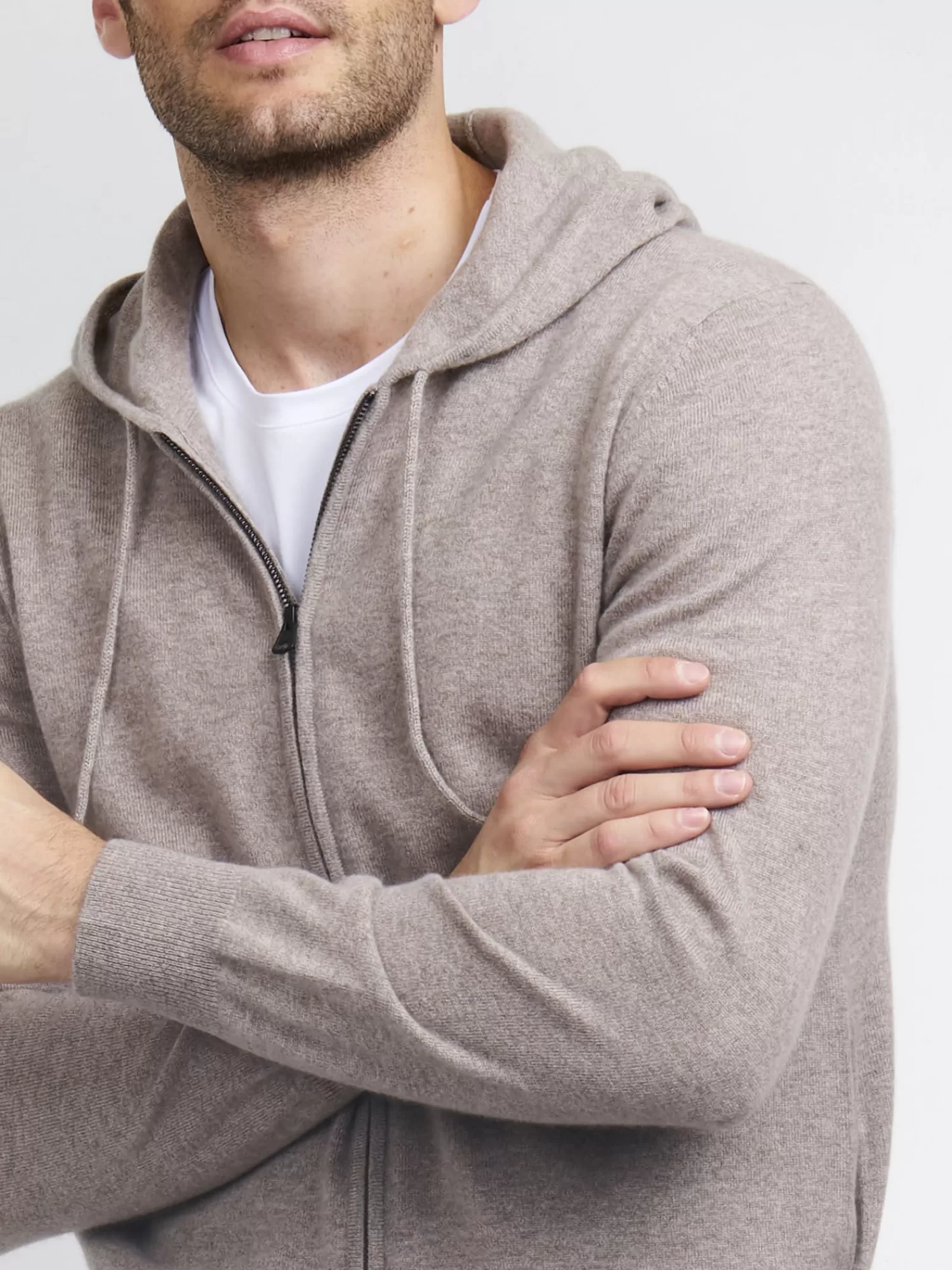 Pull Capuche Zippé en Cachemire Van - Veste Urbaine Élégante pour Homme